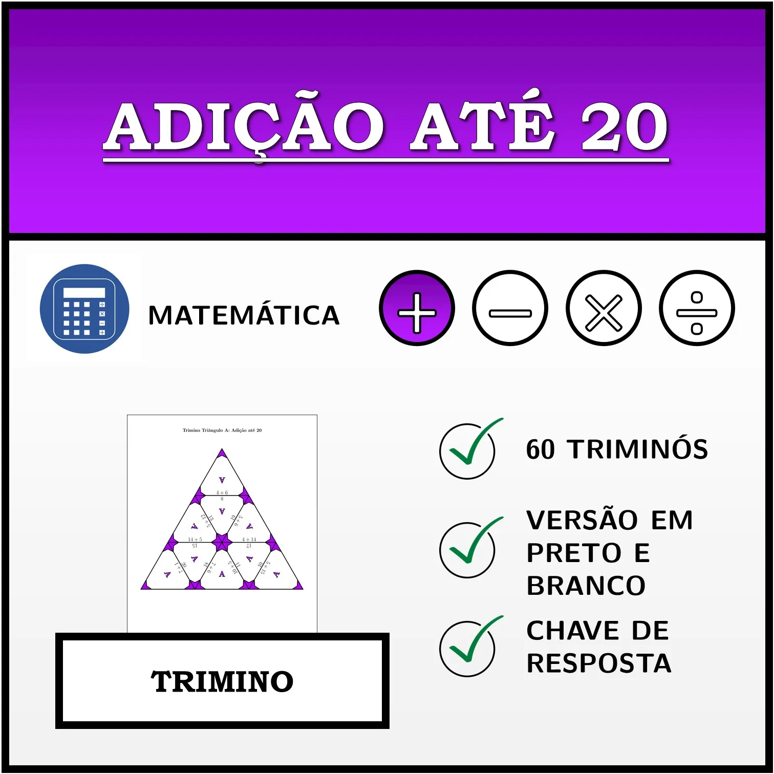 Trimino: Adição até 20