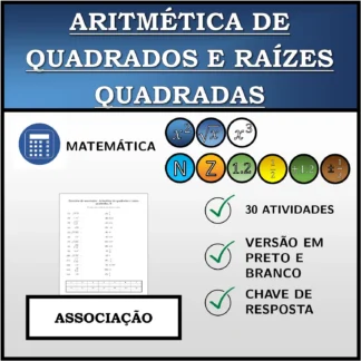 Exercício de associação: Aritmética de quadrados e raízes quadradas