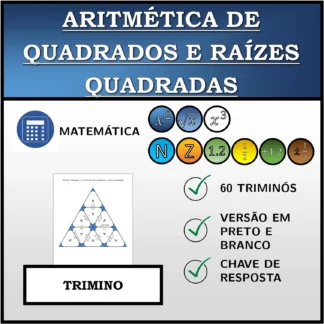 Trimino: Aritmética de quadrados e raízes quadradas
