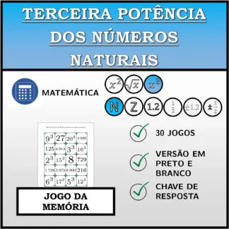 Jogo da memória: Terceira potência dos números naturais