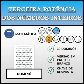 Dominó: Terceira potência dos números inteiros