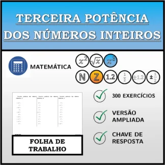 Folha de trabalho: Terceira potência dos números inteiros