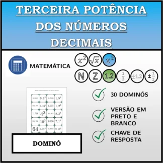 Dominó: Terceira potência dos números decimais