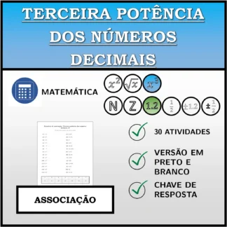Exercício de associação: Terceira potência dos números decimais