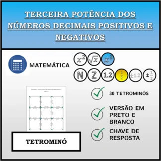 Tetromino: Terceira potência dos números decimais positivos e negativos