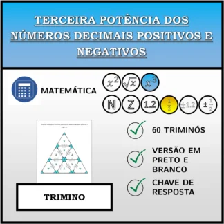 Trimino: Terceira potência dos números decimais positivos e negativos