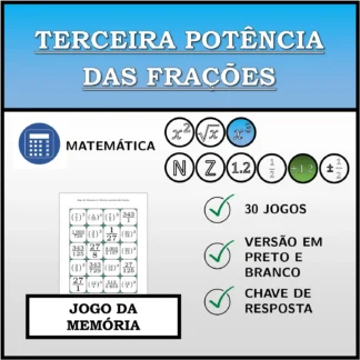 Jogo da memória: Terceira potência das frações