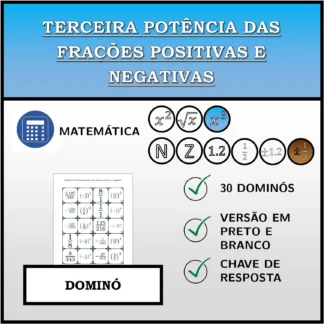 Dominó: Terceira potência das frações positivas e negativas