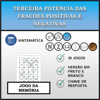 Jogo da memória: Terceira potência das frações positivas e negativas