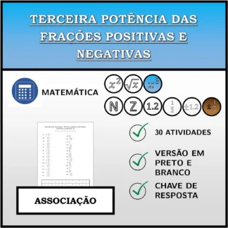 Exercício de associação: Terceira potência das frações positivas e negativas