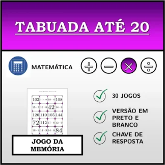 Jogo da memória: Tabuada até 20