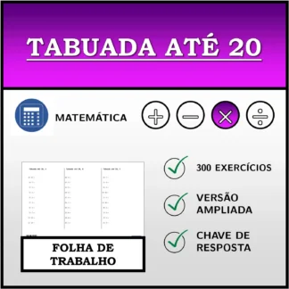 Folha de trabalho: Tabuada até 20