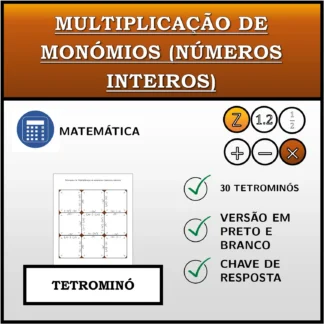 Tetromino: Multiplicação de monómios (números inteiros)