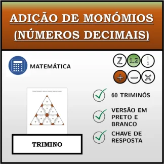 Trimino: Adição de monómios (números decimais)