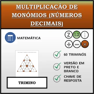 Trimino: Multiplicação de monómios (números decimais)