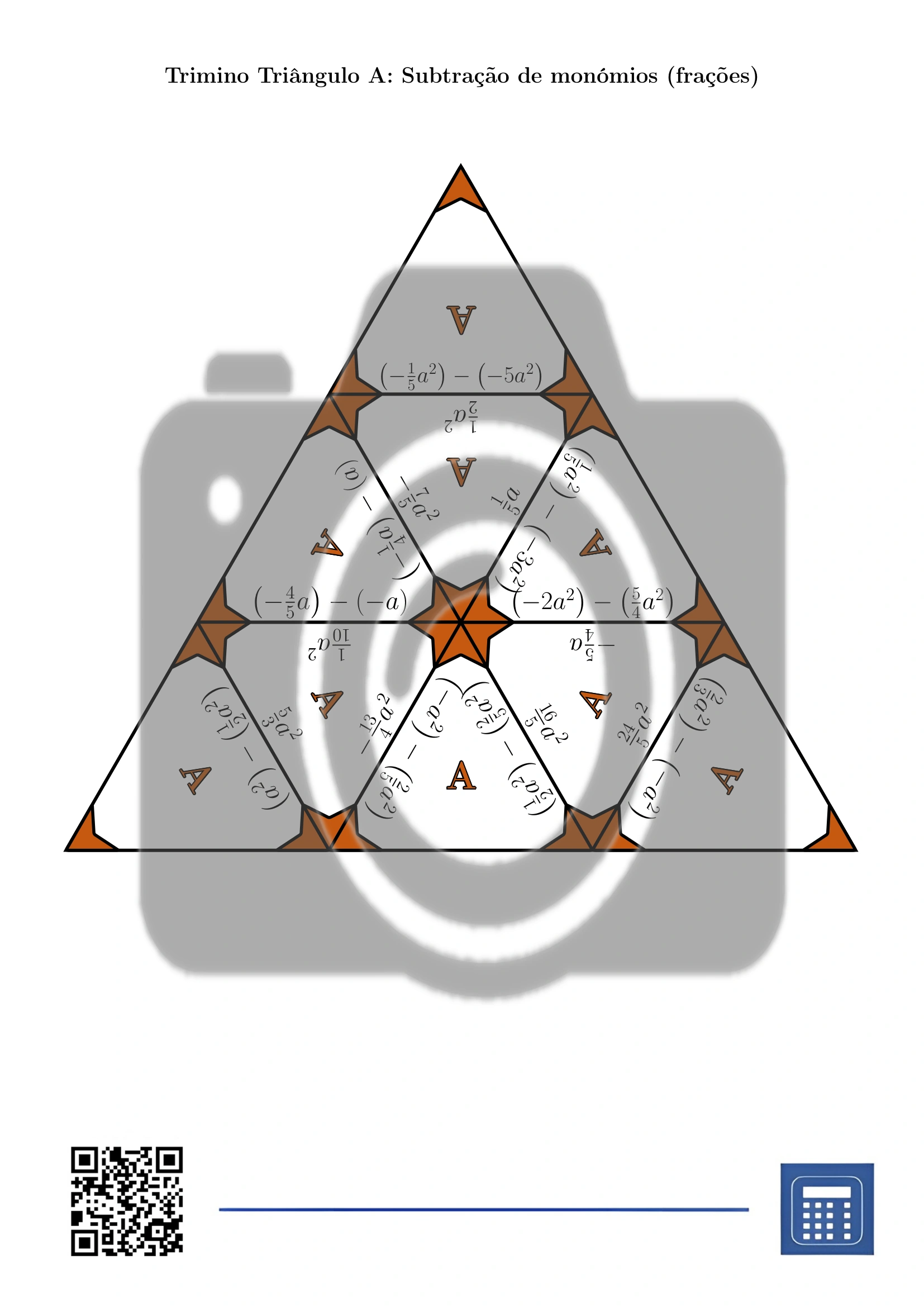 Trimino: Subtração de monómios (frações) - Image 2