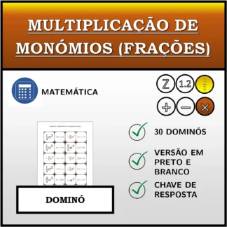 Dominó: Multiplicação de monómios (frações)