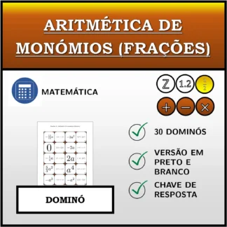 Dominó: Aritmética de monómios (frações)