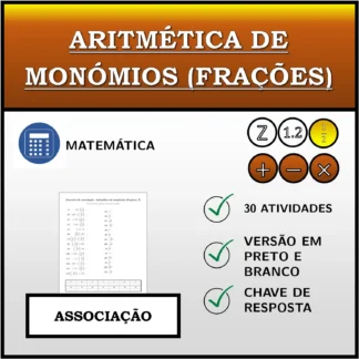 Exercício de associação: Aritmética de monómios (frações)
