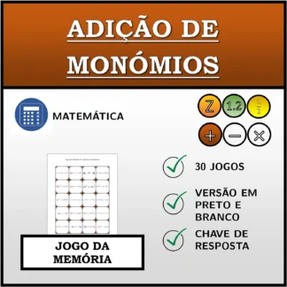 Jogo da memória: Adição de monómios