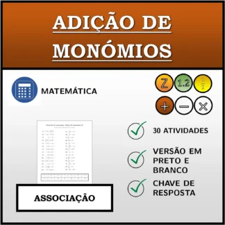 Exercício de associação: Adição de monómios