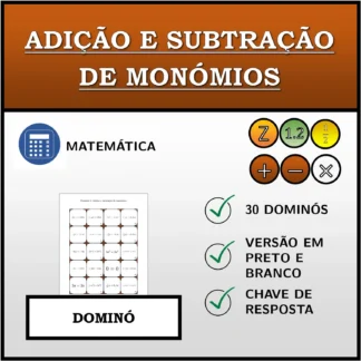 Dominó: Adição e subtração de monómios