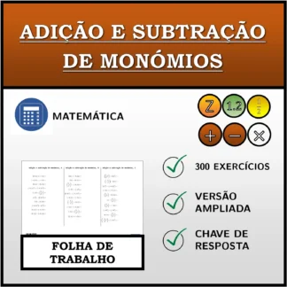 Folha de trabalho: Adição e subtração de monómios