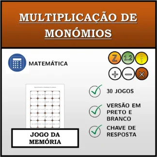 Jogo da memória: Multiplicação de monómios