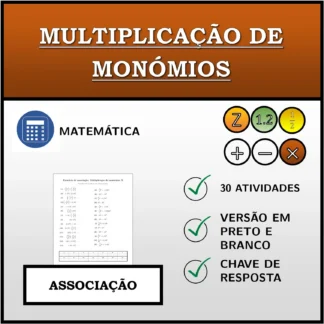 Exercício de associação: Multiplicação de monómios
