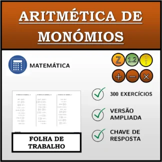 Folha de trabalho: Aritmética de monómios