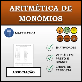 Exercício de associação: Aritmética de monómios