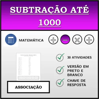 Exercício de associação: Subtração até 1000