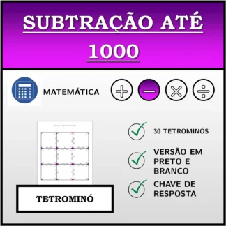 Tetromino: Subtração até 1000