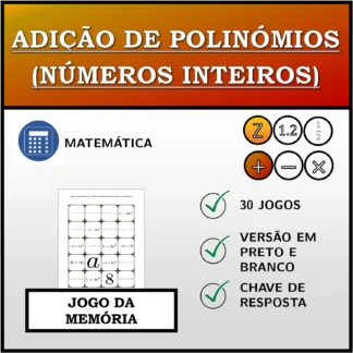 Jogo da memória: Adição de polinómios (números inteiros)
