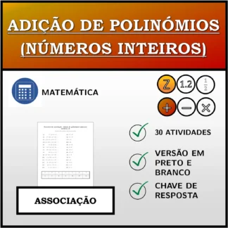 Exercício de associação: Adição de polinómios (números inteiros)