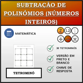 Tetromino: Subtração de polinómios (números inteiros)