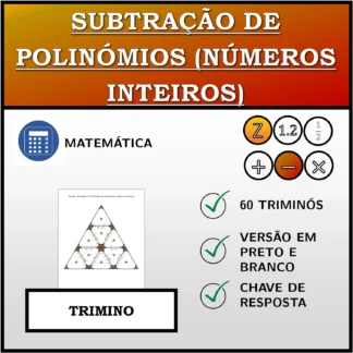 Trimino: Subtração de polinómios (números inteiros)