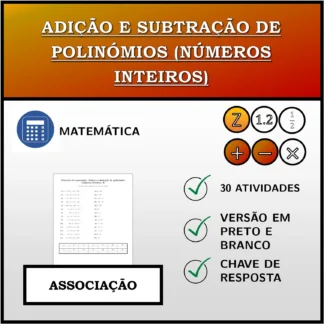 Exercício de associação: Adição e subtração de polinómios (números inteiros)