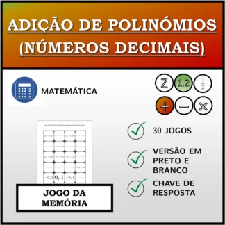 Jogo da memória: Adição de polinómios (números decimais)