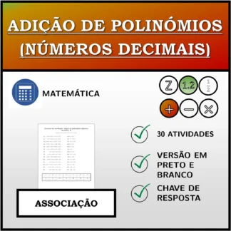 Exercício de associação: Adição de polinómios (números decimais)