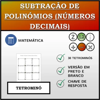 Tetromino: Subtração de polinómios (números decimais)