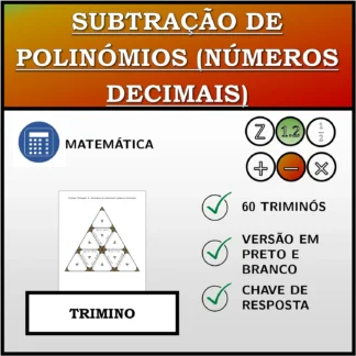 Trimino: Subtração de polinómios (números decimais)
