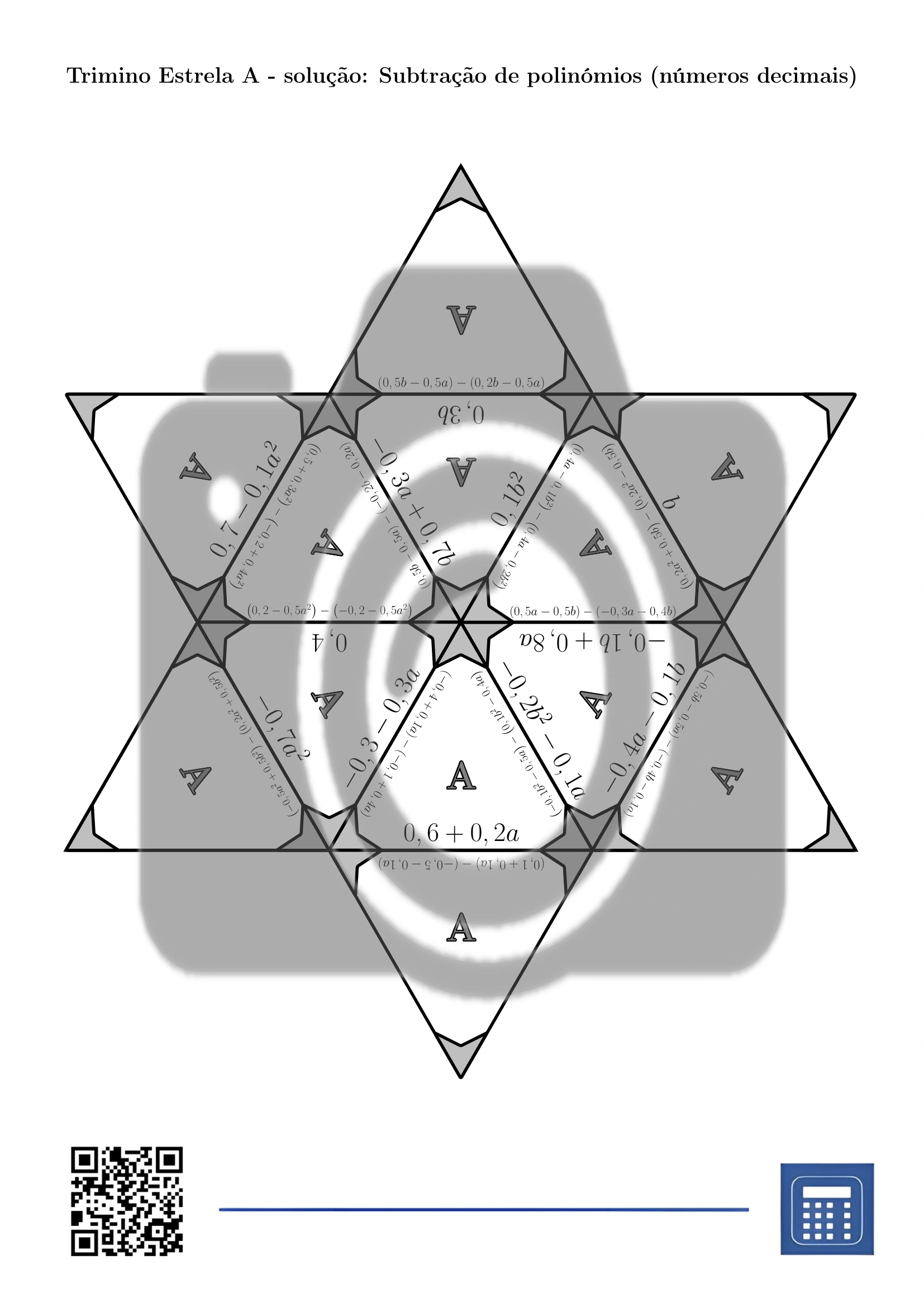 Trimino: Subtração de polinómios (números decimais) - Image 7