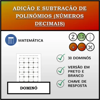 Dominó: Adição e subtração de polinómios (números decimais)