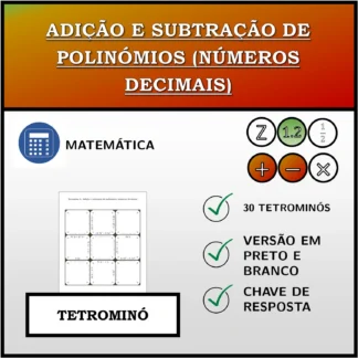 Tetromino: Adição e subtração de polinómios (números decimais)