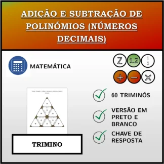 Trimino: Adição e subtração de polinómios (números decimais)