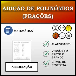 Exercício de associação: Adição de polinómios (frações)