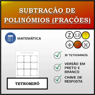 Tetromino: Subtração de polinómios (frações)
