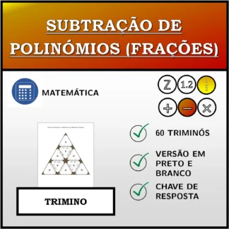 Trimino: Subtração de polinómios (frações)