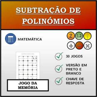 Jogo da memória: Subtração de polinómios
